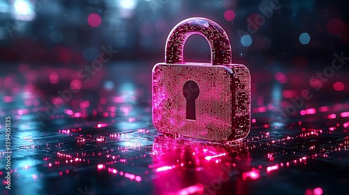 Digital lock, vibrant colors