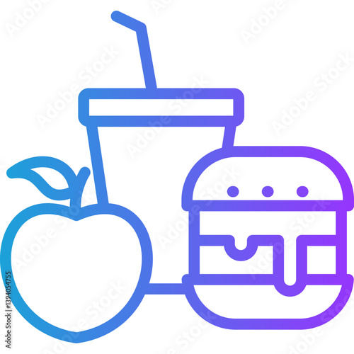 Food line gradient icon