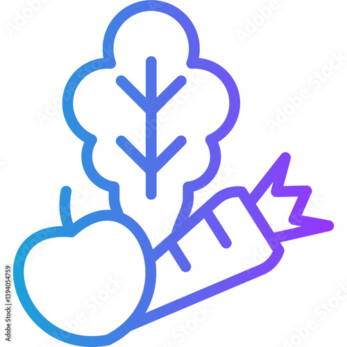 Vegetables line gradient icon