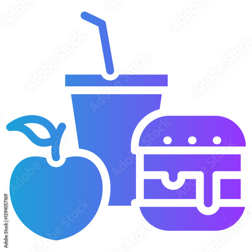 Food glyph gradient icon