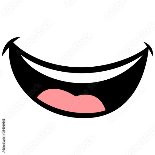 Mouth Laughing Cartoon Drawing Vector Illustration