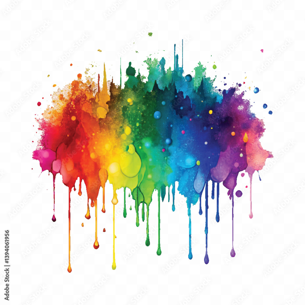realistic 3d vibrent holli festival colour or paint splash and splatter isolated on a white background