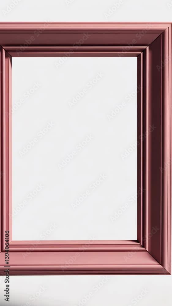 Unique pink frame with clean lines and elegant design against a neutral background