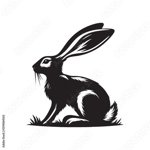 Jack rabbit Silhouette - Minimalist Jack rabbit Design - Jack rabbit vector - Illustration of Jack Rabbit.