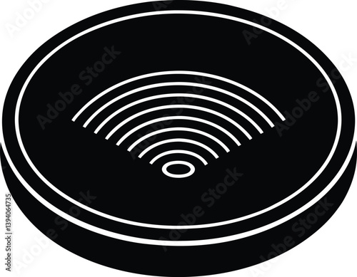Wireless Charger Silhouette Black Vector Illustration EPS File