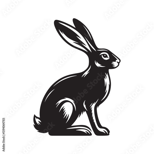 Jack rabbit Silhouette - Minimalist Jack rabbit Design - Jack rabbit vector - Illustration of Jack Rabbit.