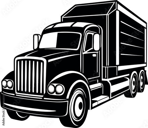 Truck illustration silhouette vector art 1
