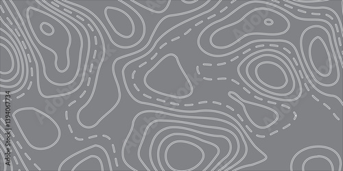 Black Background Vector Earth Relief Map with Conceptual Elevation, Using Geometric Fluid Lines to Represent Elevation Changes and Topographic Relief in an Artistic and Modern Style