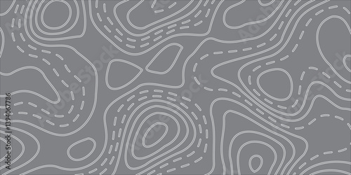 Black Background Vector Earth Relief Map with Conceptual Elevation, Using Geometric Fluid Lines to Represent Elevation Changes and Topographic Relief in an Artistic and Modern Style