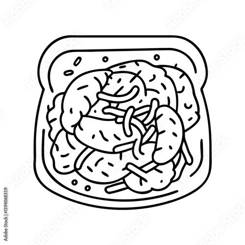 fermented kimchi icon, fermented kimchi line art - simple line art of fermented kimchi, perfect for fermented kimchi logos and icons