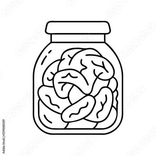fermented kimchi icon, fermented kimchi line art - simple line art of fermented kimchi, perfect for fermented kimchi logos and icons