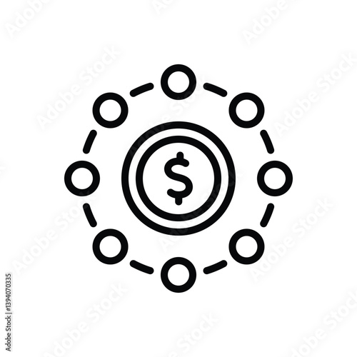 Black line icon for shares