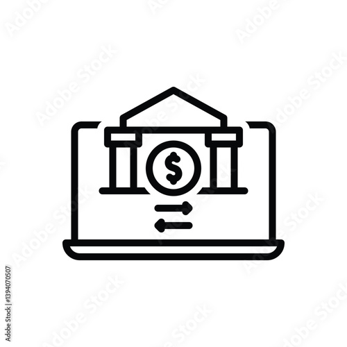 Black line icon for stock exchange