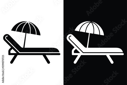 Flat Vector Beach Chair Symbol. Perfect for Holiday, Resort, and Poolside Designs