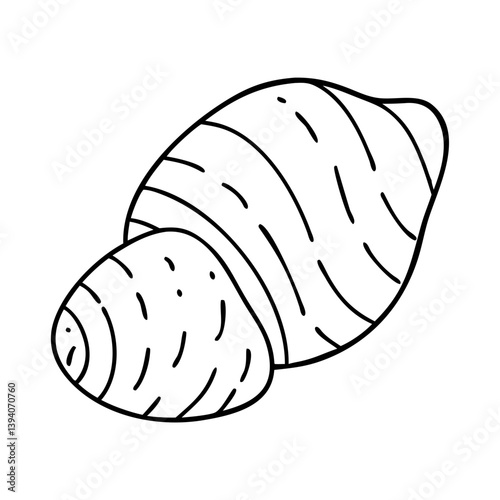 taro root icon, taro root line art - simple line art of taro root, perfect for taro root logos and icons