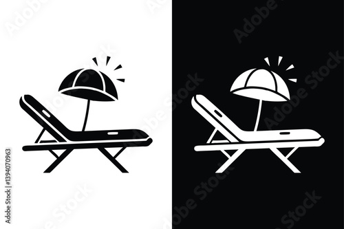 Simple Beach Chair Icon. Vector Symbol for Travel, Resort, and Holiday Themes