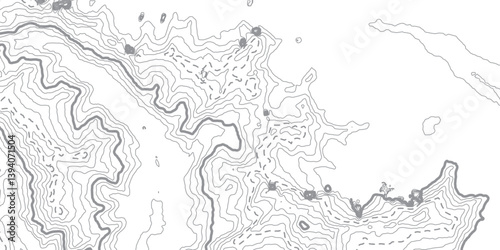 Abstract Vector Earth Relief Map Illustrating Conceptual Elevation Changes with Fluid Lines and Dynamic, Geometric Patterns to Capture Natural Terrain