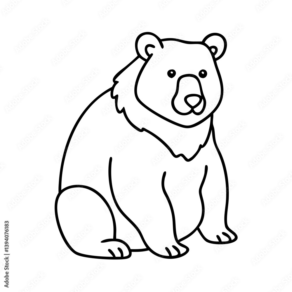 bear icon, bear line art - simple line art of bear, perfect for bear logos and icons bear icon, bear line art - simple line art of bear, perfect for bear logos and icons