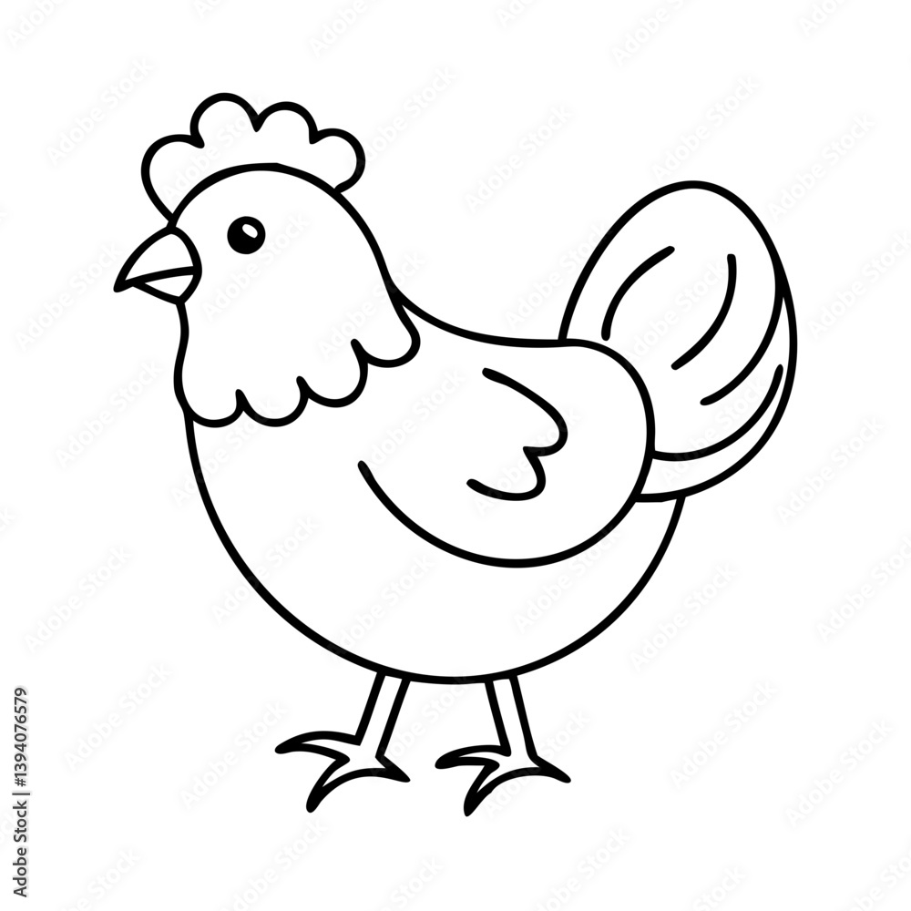 Fototapeta premium chicken icon, chicken line art - simple line art of chicken, perfect for chicken logos and icons