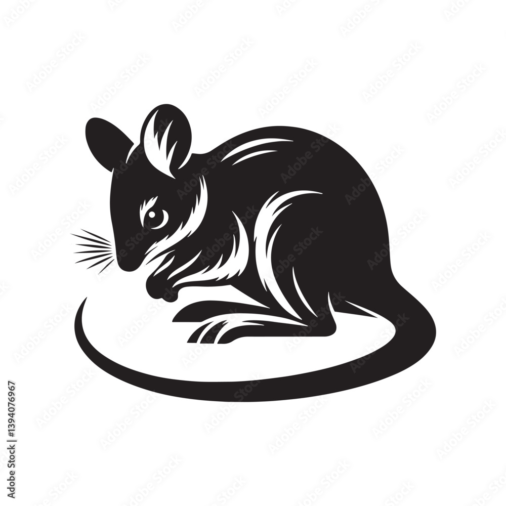 Jerboa Silhouette - Minimalist Vector - Illustration of Jerboa - Jerboa Design .