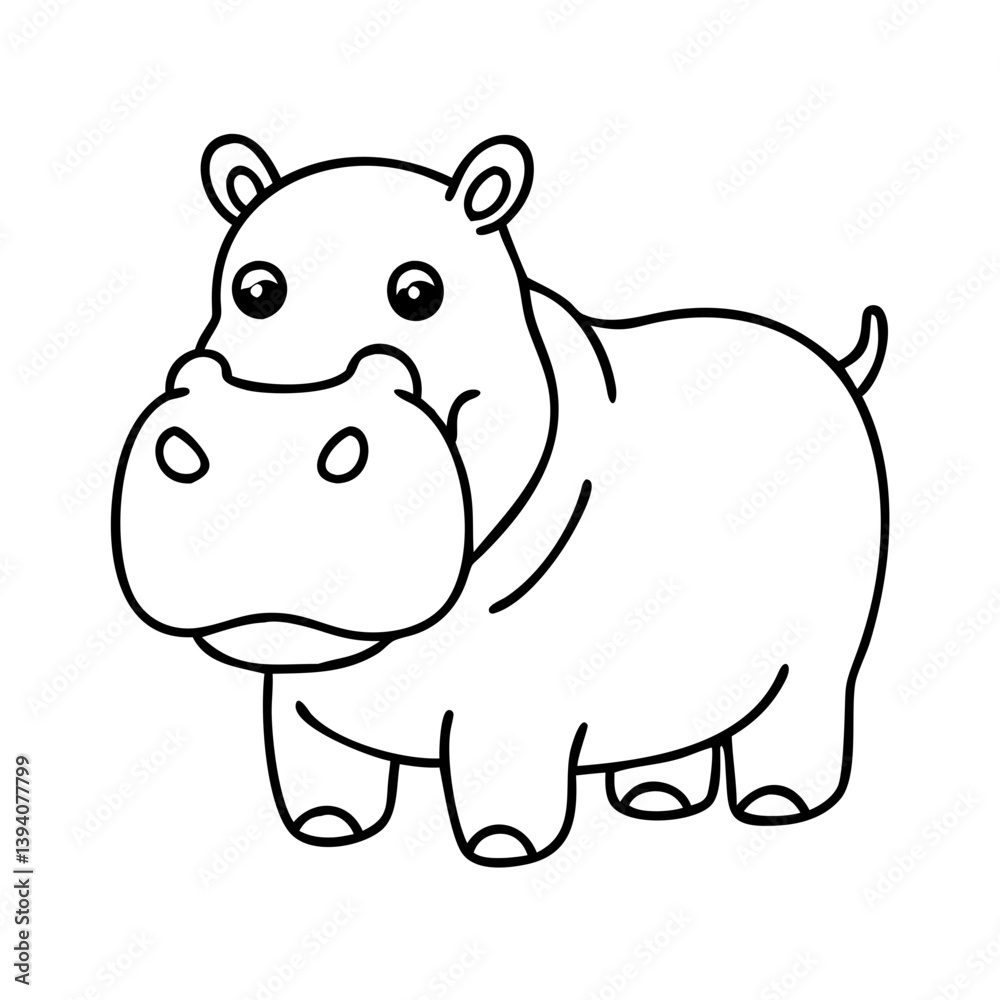 hippo icon, hippo line art - simple line art of hippo, perfect for hippo logos and icons hippo icon, hippo line art - simple line art of hippo, perfect for hippo logos and icons