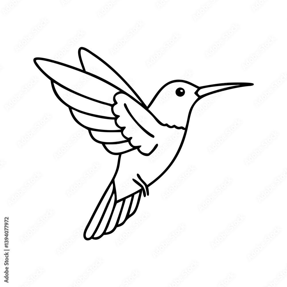 Obraz premium hummingbird icon, hummingbird line art - simple line art of hummingbird, perfect for hummingbird logos and icons