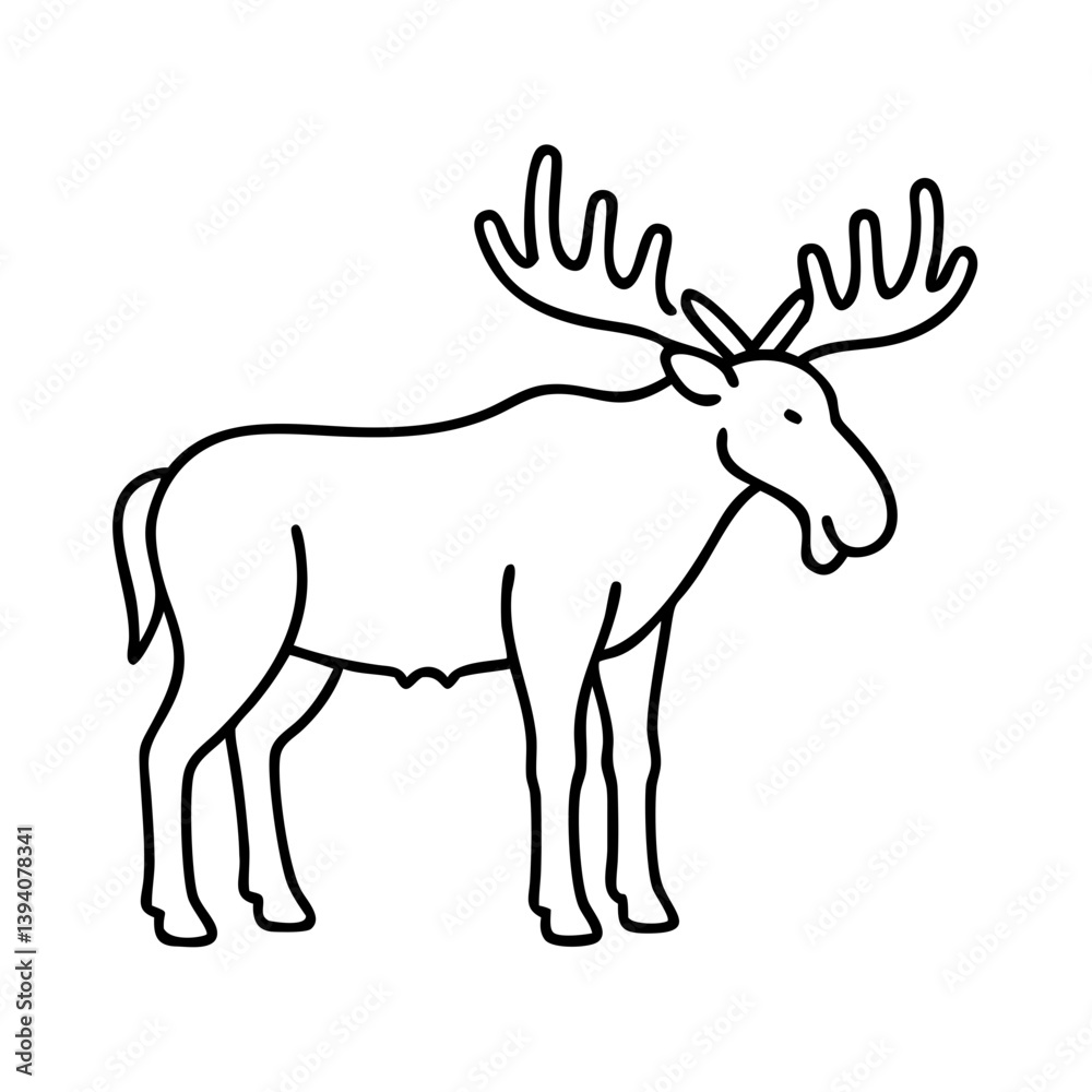 moose icon, moose line art - simple line art of moose, perfect for moose logos and icons moose icon, moose line art - simple line art of moose, perfect for moose logos and icons