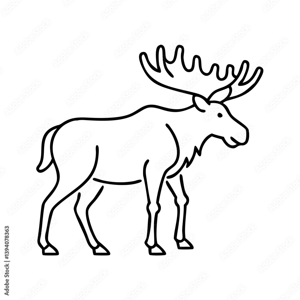 Obraz premium moose icon, moose line art - simple line art of moose, perfect for moose logos and icons