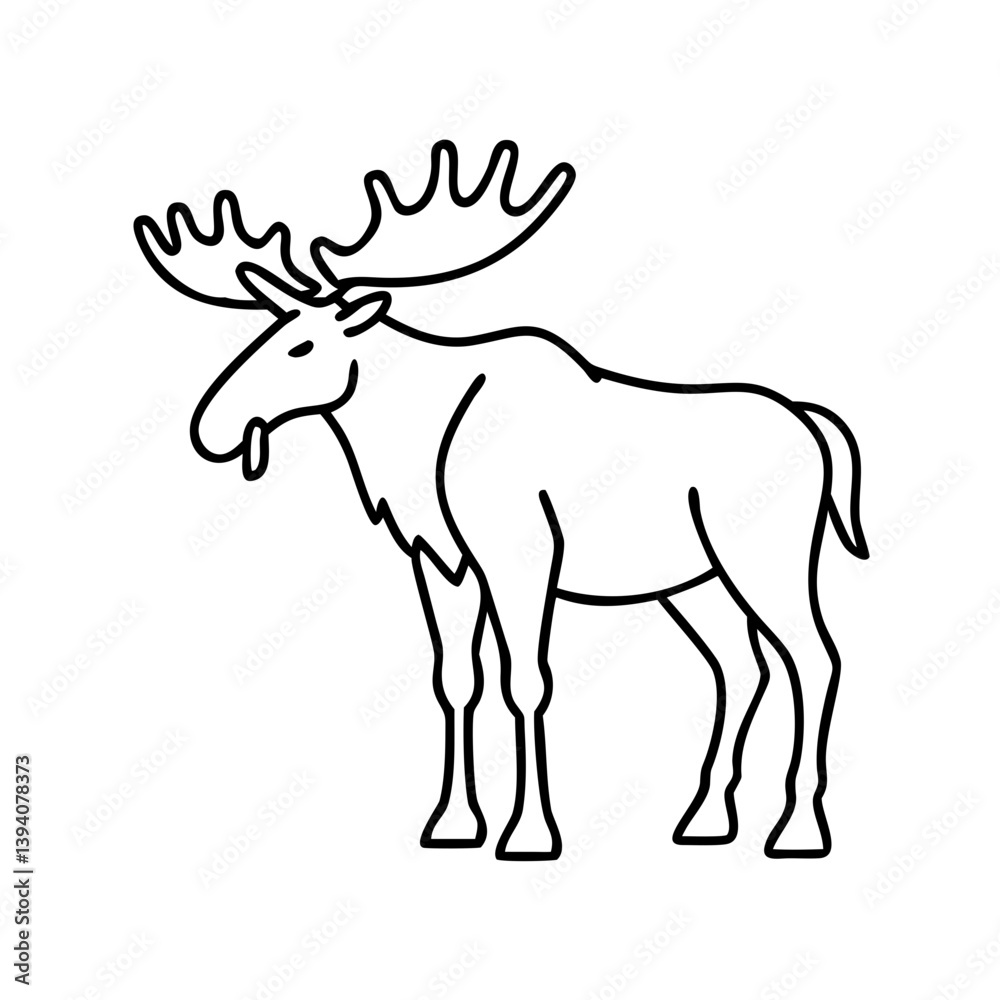 moose icon, moose line art - simple line art of moose, perfect for moose logos and icons moose icon, moose line art - simple line art of moose, perfect for moose logos and icons