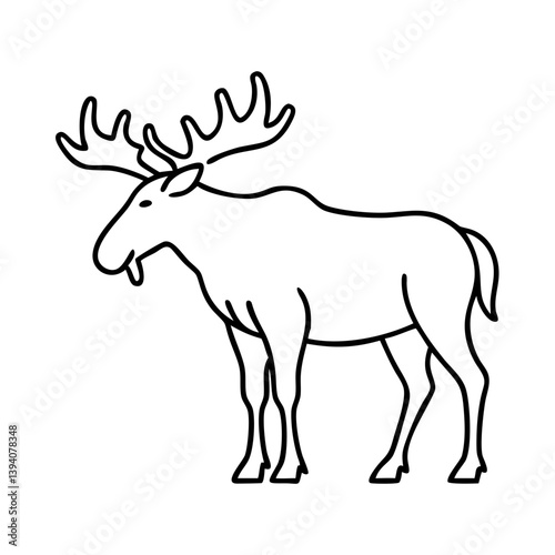 moose icon, moose line art - simple line art of moose, perfect for moose logos and icons