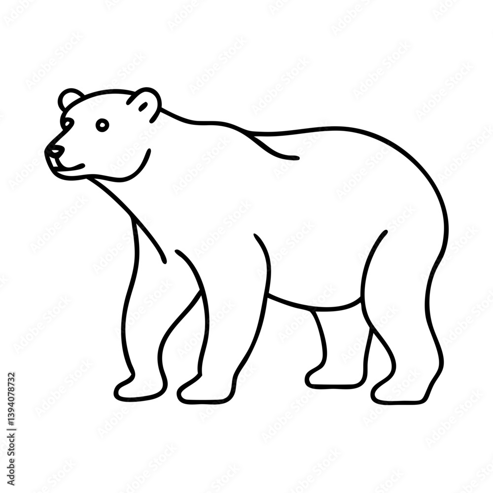 Fototapeta premium polar bear icon, polar bear line art - simple line art of polar bear, perfect for polar bear logos and icons