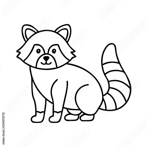 raccoon icon, raccoon line art - simple line art of raccoon, perfect for raccoon logos and icons