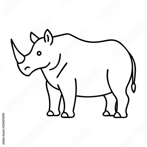 rhino icon, rhino line art - simple line art of rhino, perfect for rhino logos and icons