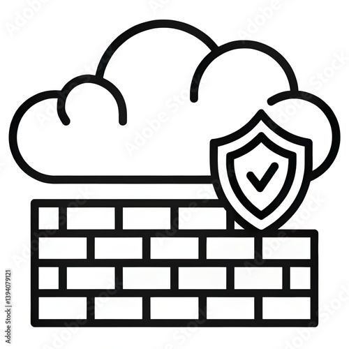 Icono de firewall para plataforma en la nube