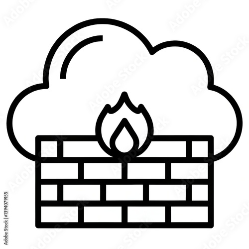 Icono de firewall para plataforma en la nube