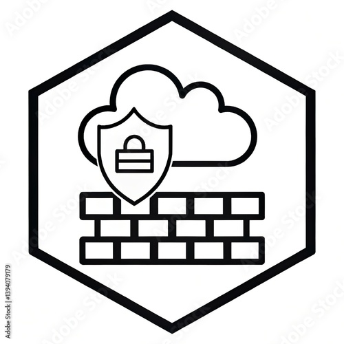 Icono de firewall para plataforma en la nube