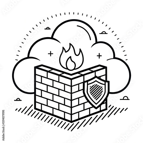 Icono de firewall para plataforma en la nube