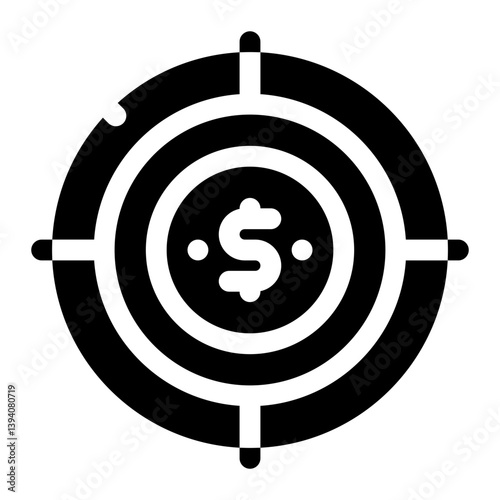 icon target money with style glyph