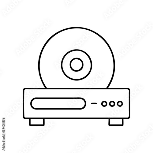 cd dvd player icon, cd dvd player line art - simple line art of cd dvd player, perfect for cd dvd player logos and icons