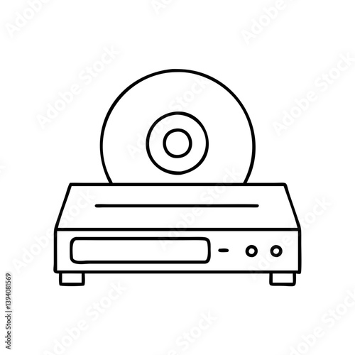 cd dvd player icon, cd dvd player line art - simple line art of cd dvd player, perfect for cd dvd player logos and icons