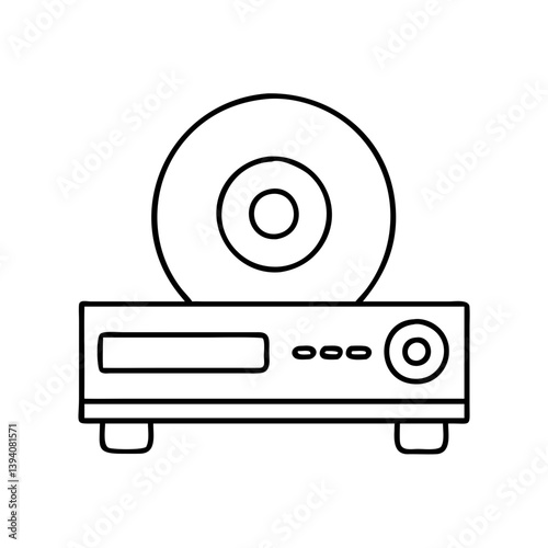 cd dvd player icon, cd dvd player line art - simple line art of cd dvd player, perfect for cd dvd player logos and icons