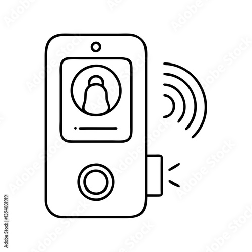 doorbell camera icon, doorbell camera line art - simple line art of doorbell camera, perfect for doorbell camera logos and icons