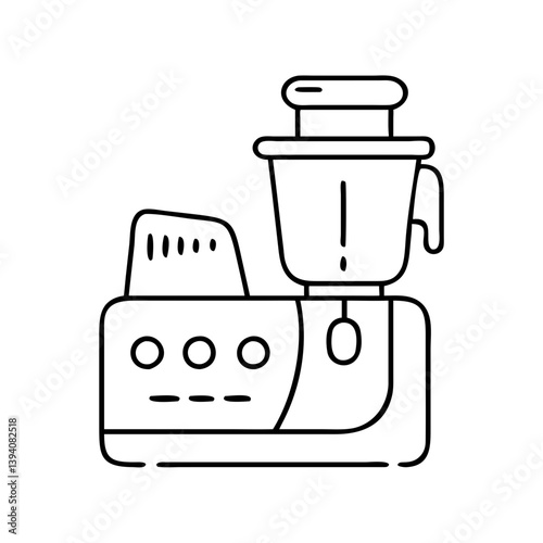 food processor icon, food processor line art - simple line art of food processor, perfect for food processor logos and icons