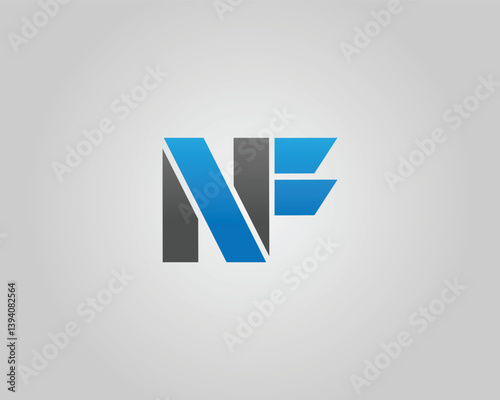 NF Abstract Lettermark Logo Design Minimalist Modern Vector Template.