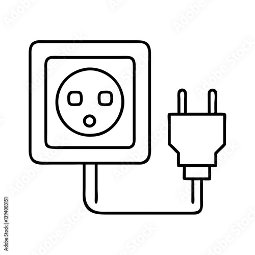 plug and socket icon, plug and socket line art - simple line art of plug and socket, perfect for plug and socket logos and icons
