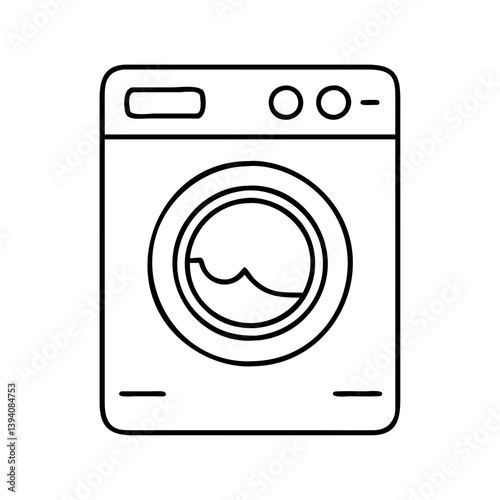 washing machine icon, washing machine line art - simple line art of washing machine, perfect for washing machine logos and icons