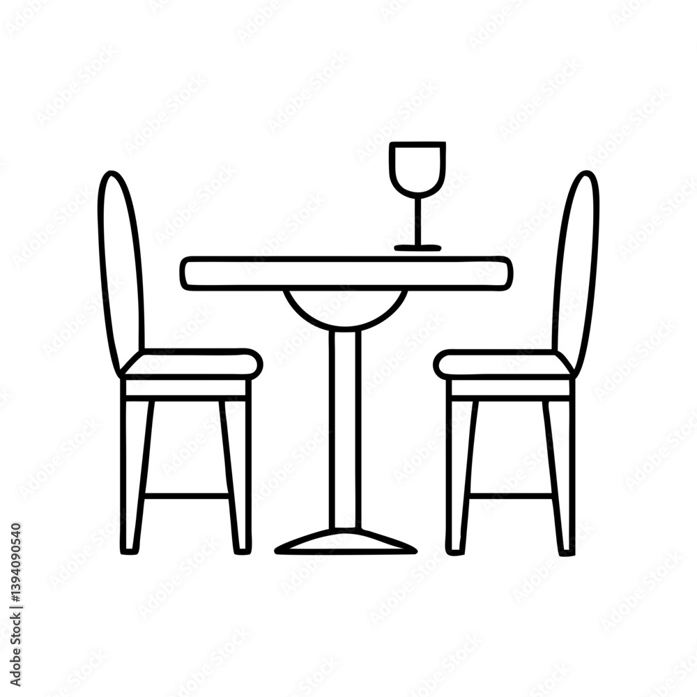 bistro table icon, bistro table line art - simple line art of bistro table, perfect for bistro table logos and icons bistro table icon, bistro table line art - simple line art of bistro table, perfect for bistro table logos and icons