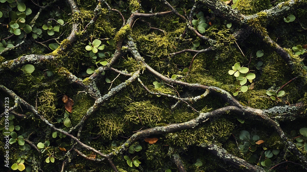 Moss-Draped Roots: A Darkly Romantic Forest Floor Moss-Draped Roots: A Darkly Romantic Forest Floor