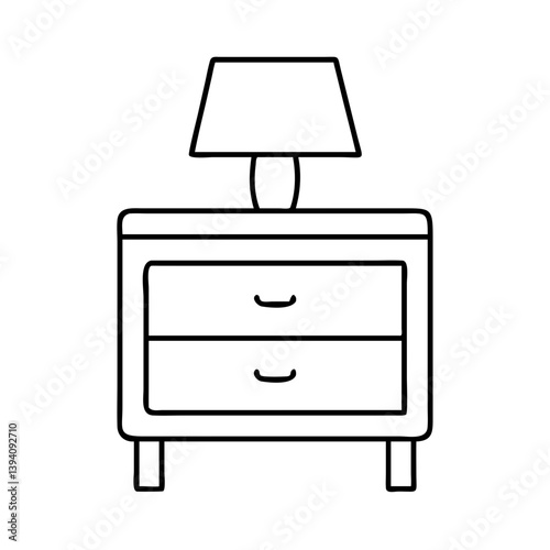 nightstand icon, nightstand line art - simple line art of nightstand, perfect for nightstand logos and icons