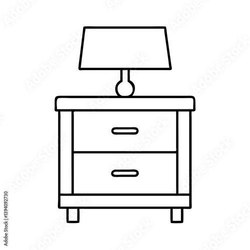 nightstand icon, nightstand line art - simple line art of nightstand, perfect for nightstand logos and icons